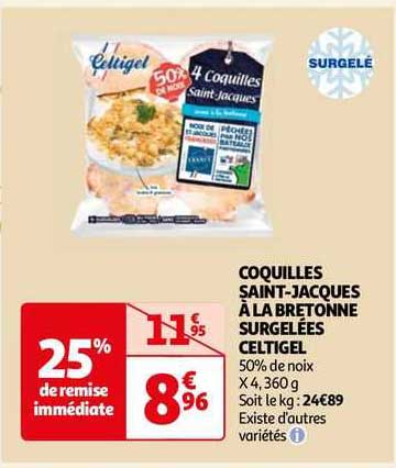 coquilles saint-jacques à la bretonne surgelées celtigel