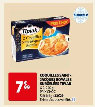 coquilles saint-jacques royales surgelées tipiak