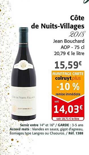 côte de nuits-villages 2018 jean bouchard aop