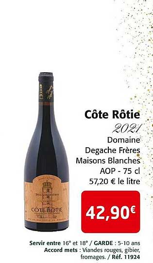 côte rôtie 2021 domaine degache frères maisons blanches aop