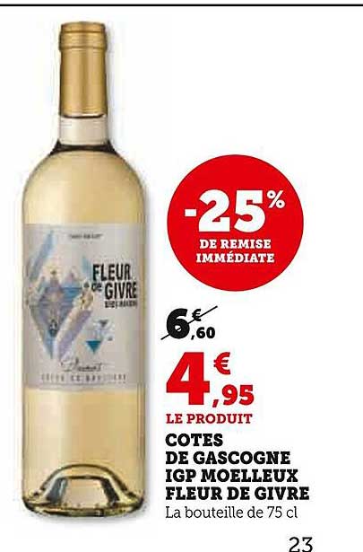 côtes de gascogne igp moelleux fleur de givre