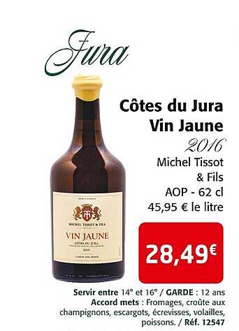 côtes du jura vin jaune 2016 michel tissot & fils aop