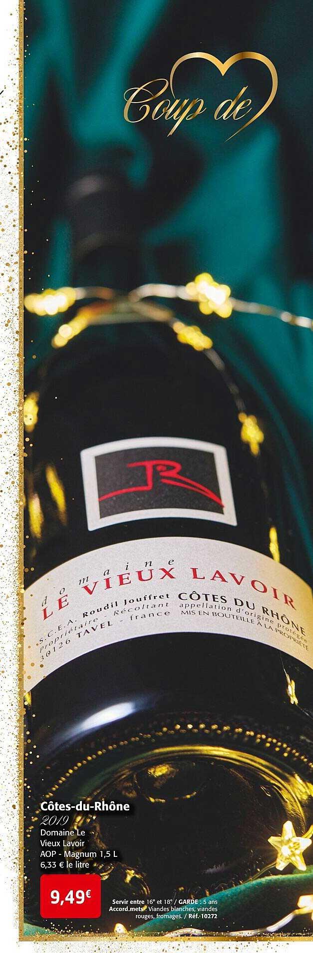 côtes-du-rhône 2019 domaine le vieux lavoir aop - magnum