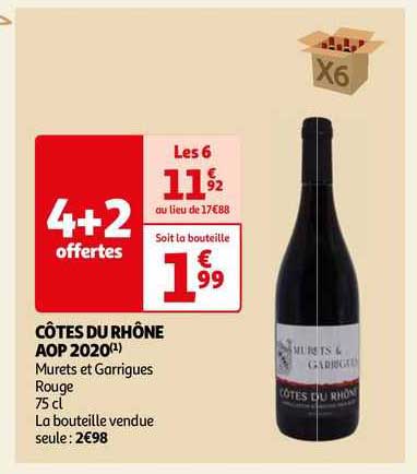 côtes du rhône aop 2020 murets et garrigues rouge