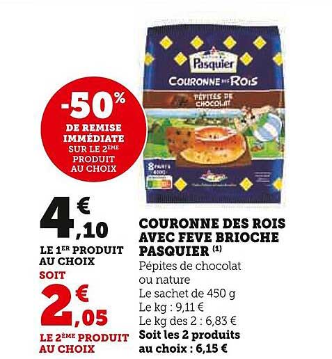 couronne des rois avec fève brioche pasquier