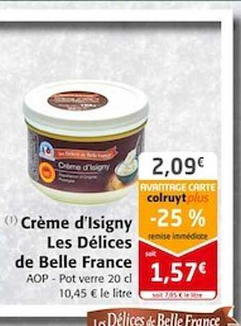 crème d'isigny les délices de belle france