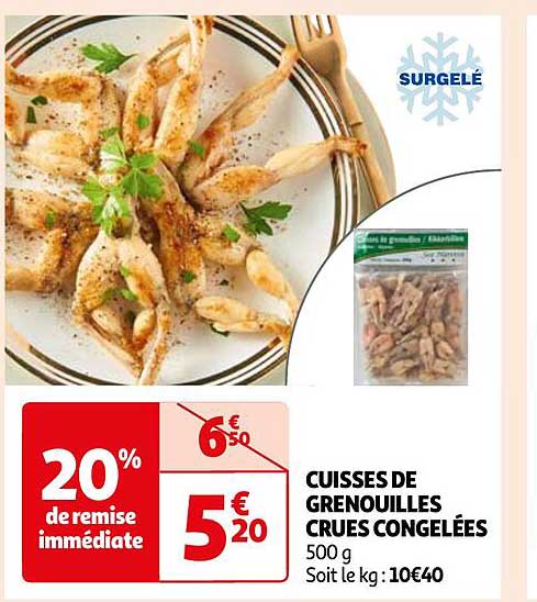 cuisses de grenouilles crues congelées