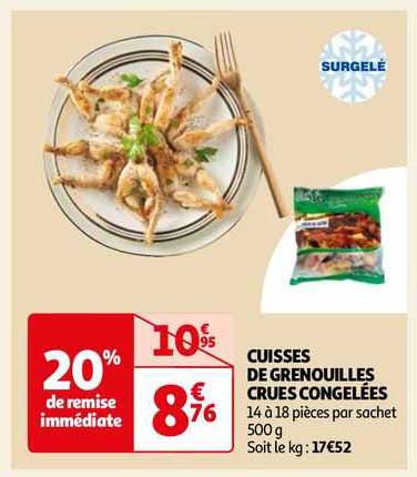 cuisses de grenouilles crues congelées