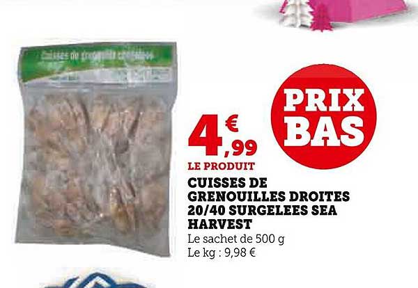 cuisses de grenouilles droites 20/40 surgelées sea harvest
