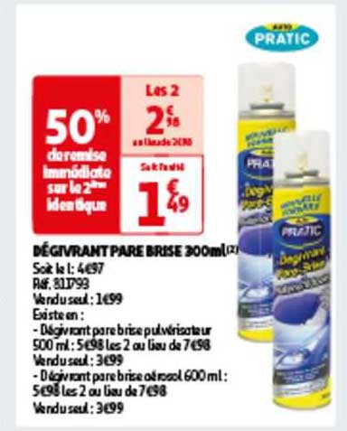dégivrant pare brise 300 ml auto pratic