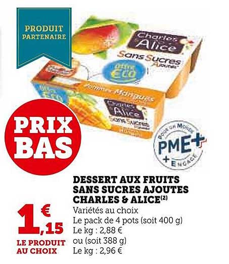 Dessert Aux Fruits Sans Sucres Ajoutés Charles & Alice