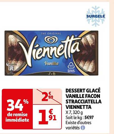 dessert glacé vanille façon stracciatella viennetta