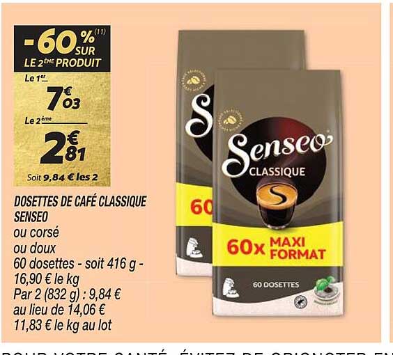 Dosettes De Café Classique Senseo