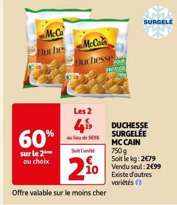 Duchesse Surgelée Mc Cain