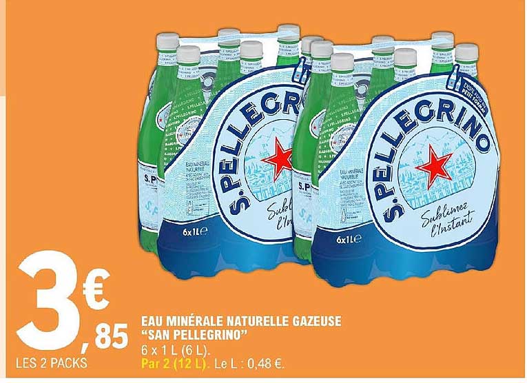 eau minérale naturelle gazeuse "san pellegrino"