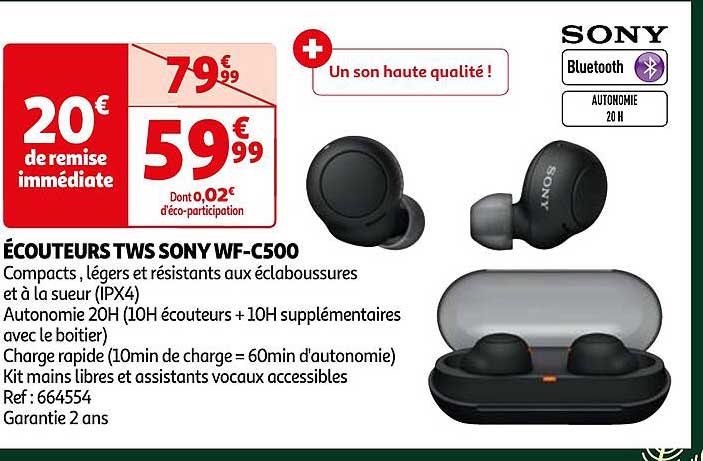 écouteurs Tws Sony Wf-c500