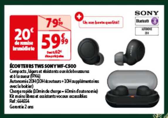écouteurs tws sony wf-c500