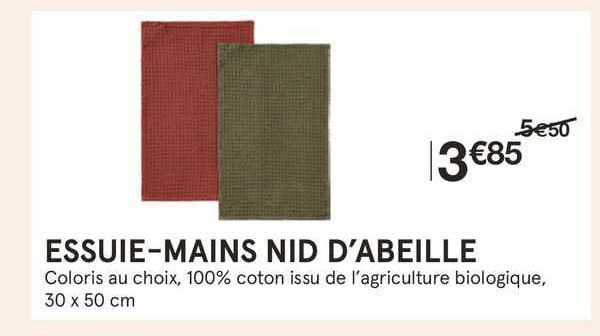 essuie-mains nid d'abeille