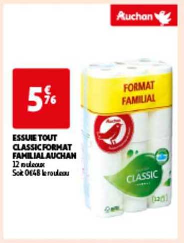 essuie tout classic format familial Auchan