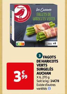 fagots de haricots verts surgelés auchan