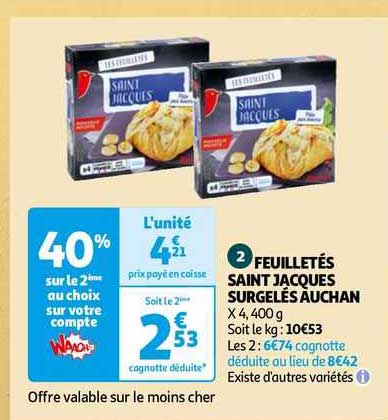 feuilletés saint jacques surgelés auchan