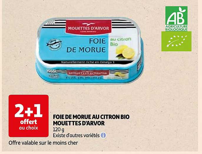 Foie De Morue Au Citron Bio Mouettes D'arvor