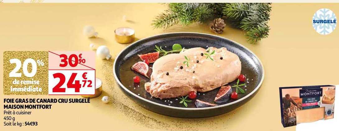 Foie Gras De Canard Cru Surgelé Maison Montfort