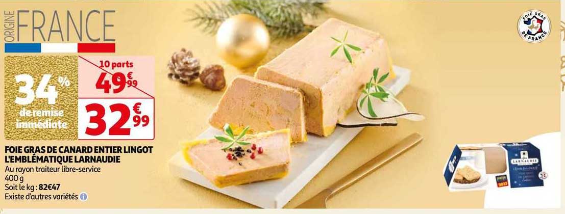 foie gras de canard entier lingot l'emblématique larnaudie