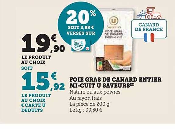 foie gras de canard entier mi-cuit u saveurs