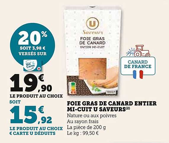 foie gras de canard entier mi-cuit u saveurs