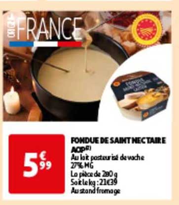 fondue de saint nectaire aop