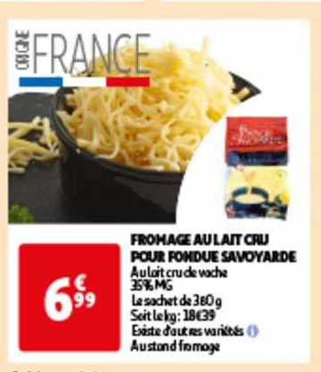 fromage au lait cru pour fondue savoyarde