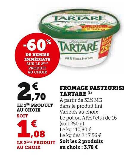 Fromage Pasteurisé Tartare