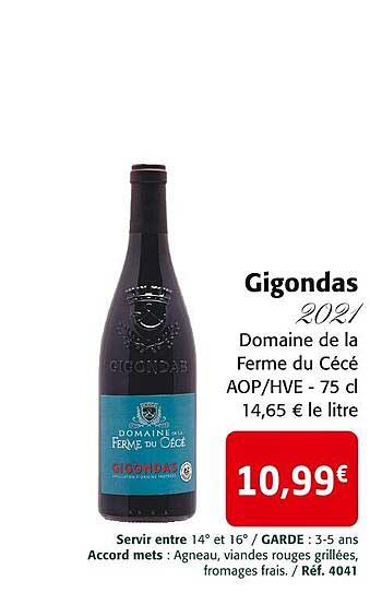 gigondas 2021 domaine de la ferme de cécé aop/hve