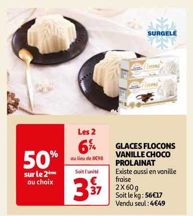 glaces flocons vanille choco prolainat