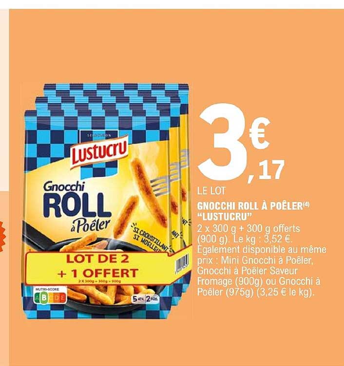 gnocchi roll à poêler "lustucru"