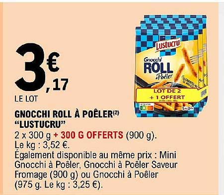 gnocchi roll à poêller 'lustucru'