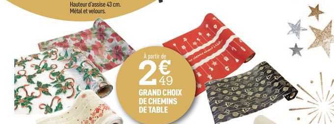 grand choix de chemins de table