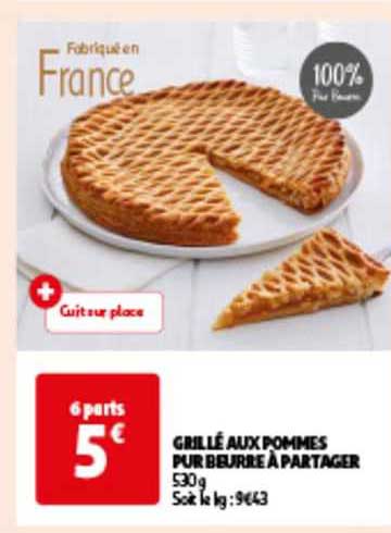 grillé aux pommes pur beurre à partager