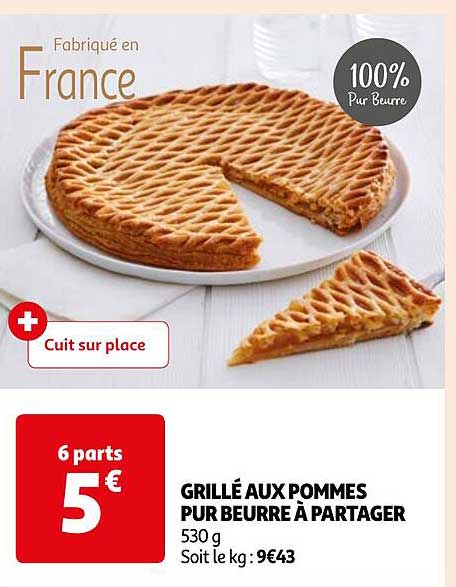 grillé aux pommes pur beurre à partager