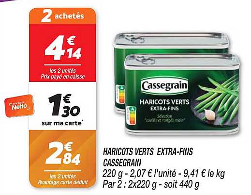 haricots verts extra-fins cassegrain