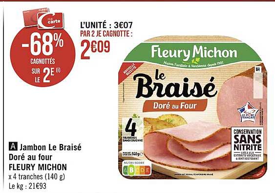 jambon le braisé doré au four fleury michon