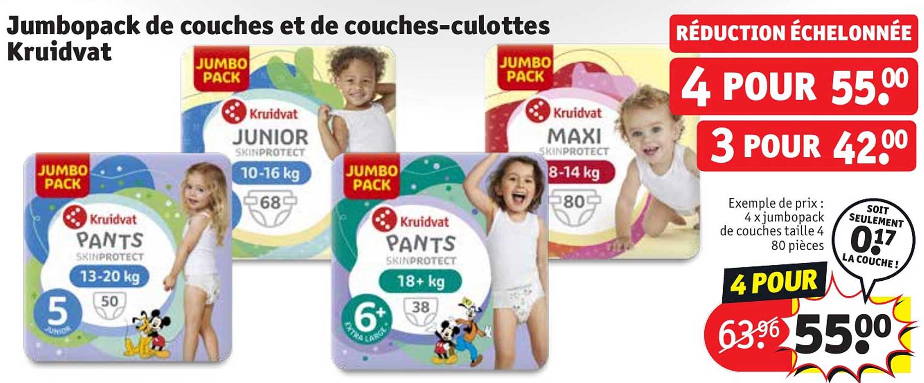 jumbopack de couches et de couches-culottes kruidvat