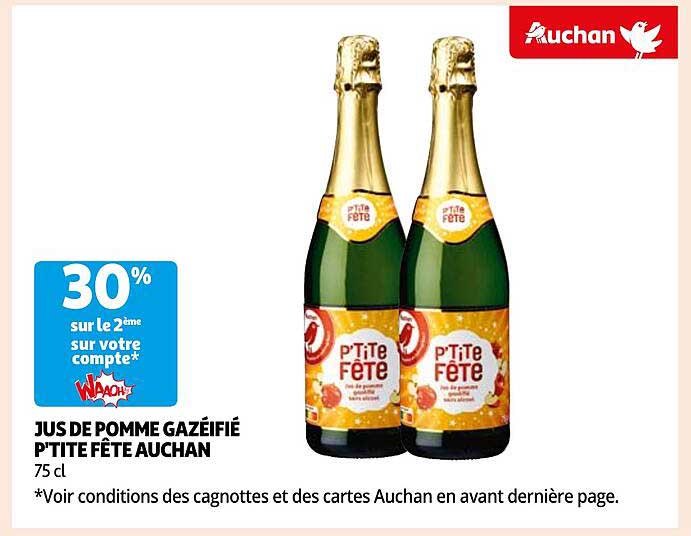 jus de pomme gazéifié p'tite fête auchan