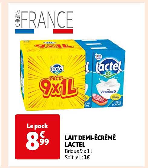 lait demi-écrémé lactel
