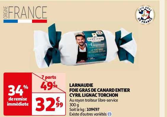 larnaudie foie gras de canard entier cyril lignac torchon