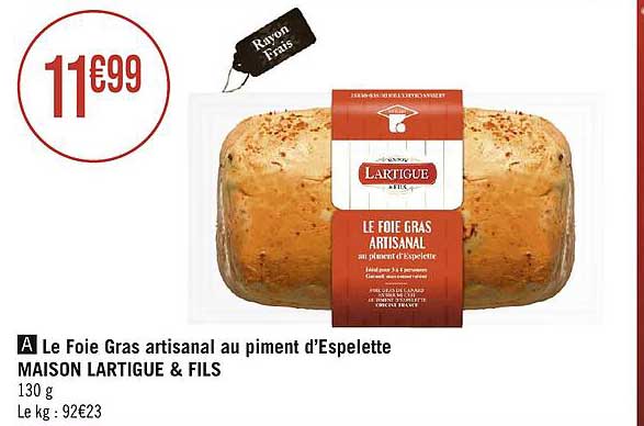 le foie gras artisanal au piment d'espelette maison lartigue & fils