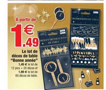 le lot de décos de table "bonne année"