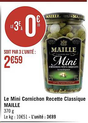 Le Mini Cornichon Recette Classique Maille