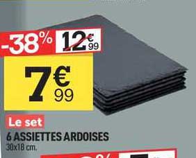 le set 6 assiettes ardoises